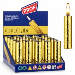 Metall Reibradfeuerzeug "Goldbarren Style" Rund...