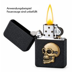 Benzinfeuerzeuge " Skull " Schwarz Champ