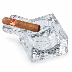 Zigarrenaschenbecher aus Glas - Silver Match