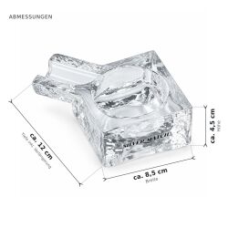 Zigarrenaschenbecher aus Glas - Silver Match