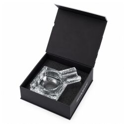 Zigarrenaschenbecher aus Glas - Silver Match