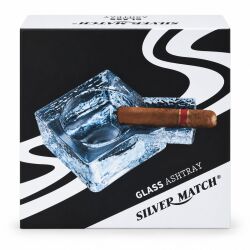 Zigarrenaschenbecher aus Glas - Silver Match