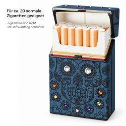 Zigarettenbox " Totenkopf & Strass" 20er Champ