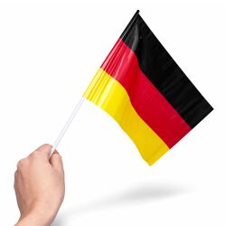 12er Set Deutschland Handfahnen / Stockfahnen