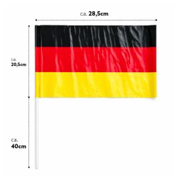 12er Set Deutschland Handfahnen / Stockfahnen