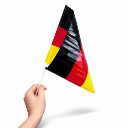 12er Set Deutschland Handfahnen / Stockfahnen