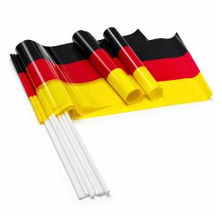 12er Set Deutschland Handfahnen / Stockfahnen