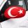 Außenspiegelfahne 2er Set Türkei-Flagge mit Gummizug