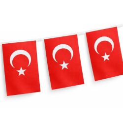 Girlande Türkei-Flagge ca.3m mit 9 Fahnen