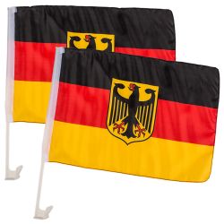 Autofahne 2er Set Deutschland-Flagge/Adler ca.45x30cm