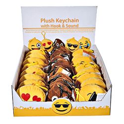 Plüsch-Emotion mit Sound & Karabinerhaken mit Batterien ca.15cm