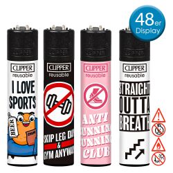 Clipper Feuerzeug " Anti Sport " 48er Display