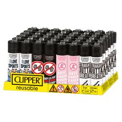 Clipper Feuerzeug " Anti Sport " 48er Display