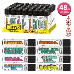 Clipper Feuerzeug " Egal " 48er Display