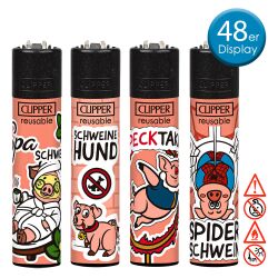Clipper Feuerzeug " Schweinerei " 48er Display