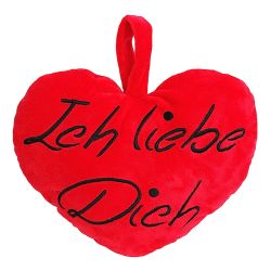 Plüsch Deko Herzkissen Rot "Ich liebe...