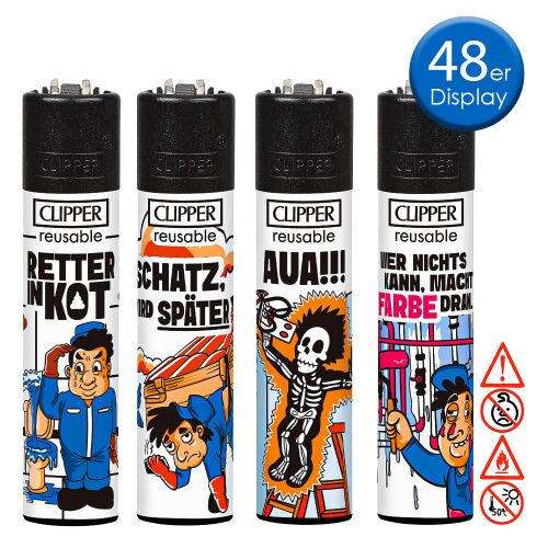 Clipper Feuerzeug " Handwerker 3 " 48er Display