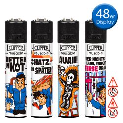 Clipper Feuerzeug " Handwerker 3 " 48er Display