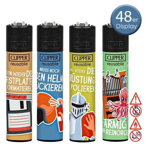 Clipper Feuerzeug " Trinksprüche " 48er Display