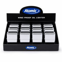 Benzinfeuerzeug " Chrom Poliert " - Atomic