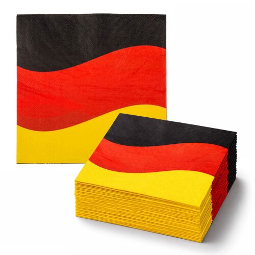 20er Set Deutschland Servietten ca. 33x33 cm - 3-lagige Partyservietten