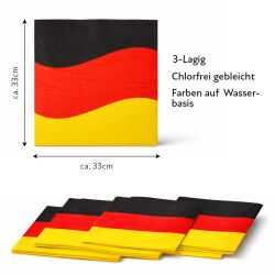 20er Set Deutschland Servietten ca. 33x33 cm - 3-lagige...