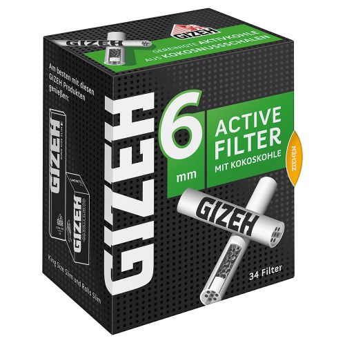 GIZEH Active Filter Aktivkohle 6mm 34er Box