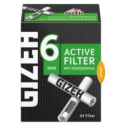 GIZEH Active Filter Aktivkohle 6mm 34er Box