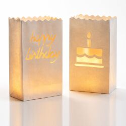 24 x Einheiten mit 12 großen / 20 Stück kleinen Leuchttüten aus Papier - sortierte Motive, Farben