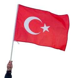 Türkei Fahne ca.60x90cm mit Handstab ca.100cm