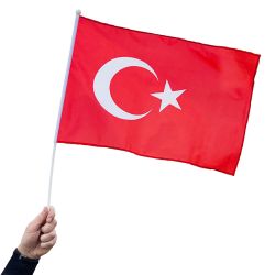 Türkei Fahne ca.30x45cm mit Handstab ca.60cm