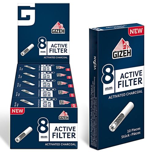 GIZEH Active Filter Aktivkohle 8mm 10er Box