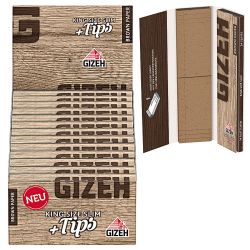 GIZEH Brown King Size Slim + TIPS 26er Box/ je 34 Blatt-34 Tips