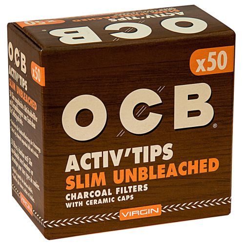 OCB Activ Slim Tips 50er Box 7mm Unbleached