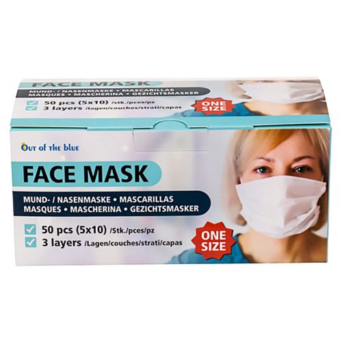 Mund-Nasen-Maske 3-lagig blau