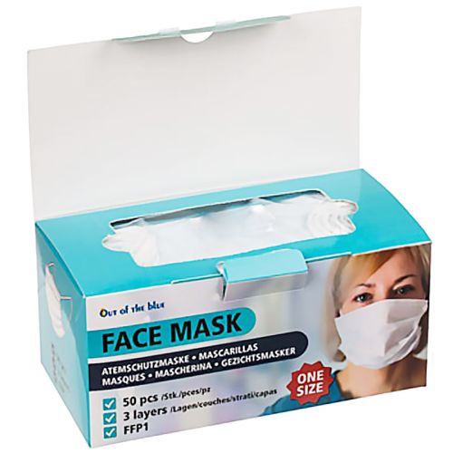 Mund-Nasen-Maske 3-lagig blau