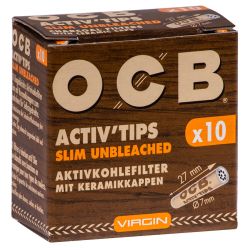 OCB Activ Slim Tips 10er Box 7mm Unbleached