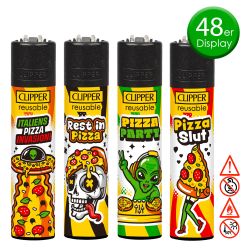 Clipper Feuerzeug " Pizza " 48er Display