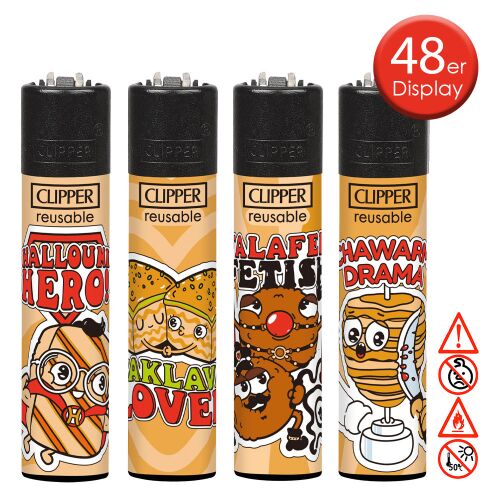 Clipper Feuerzeug " Shawarma Drama " 48er Display