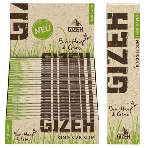 GIZEH "Hanf & Gras" Extra Fine King Size Slim 25er Box/34 Blatt