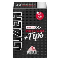 GIZEH Black Rolls Slim 20er Box je ca.5 m + 50 Tips