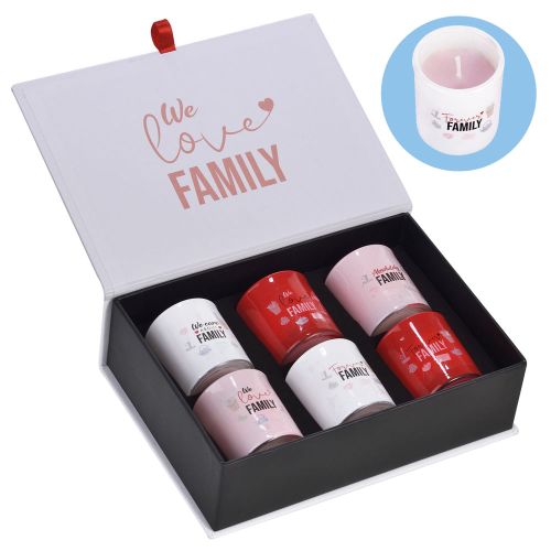 Mini Kerzen "Family" 6er Set in Geschenkbox