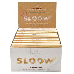 Sloow Unbleached King Size Slim + TIPS 24er Box/ je 32 Blatt-32 Tips