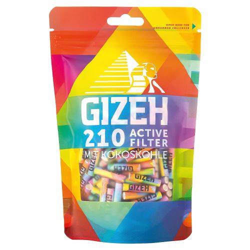 GIZEH Rainbow Active Filter Aktivkohle 6mm 210er Beutel