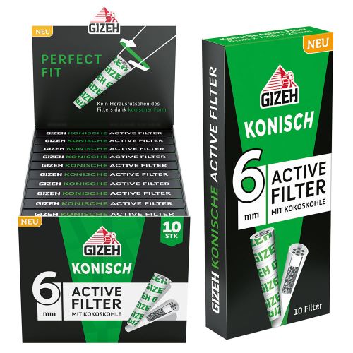 GIZEH Active Filter konisch 6mm 10er Box