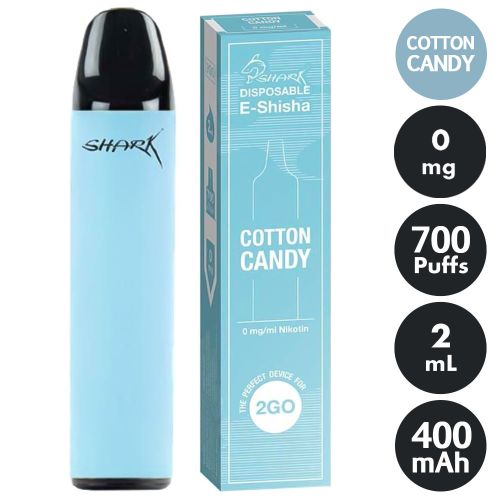 SHARK " Cotton Candy " E-Shisha max.700 Züge - 0mg - ohne Niktoin