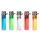 Reibradfeuerzeug Transparent Colors Round PROF 25er Display Einweg