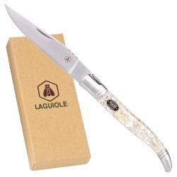 Laguiole Taschenmesser " Mother Pearl White Shell...