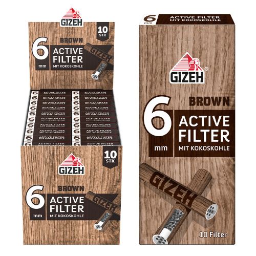 GIZEH Active Filter BROWN 6mm 10er Box