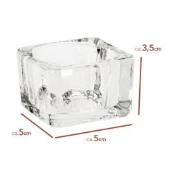 5er Set Teelichthalter Glas ca.5x5x3,5cm